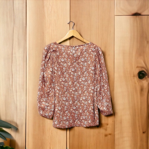 Sam Edelman Fall color Women's Clementine Puff Sleeve Floral Top - Picture 6 of 11